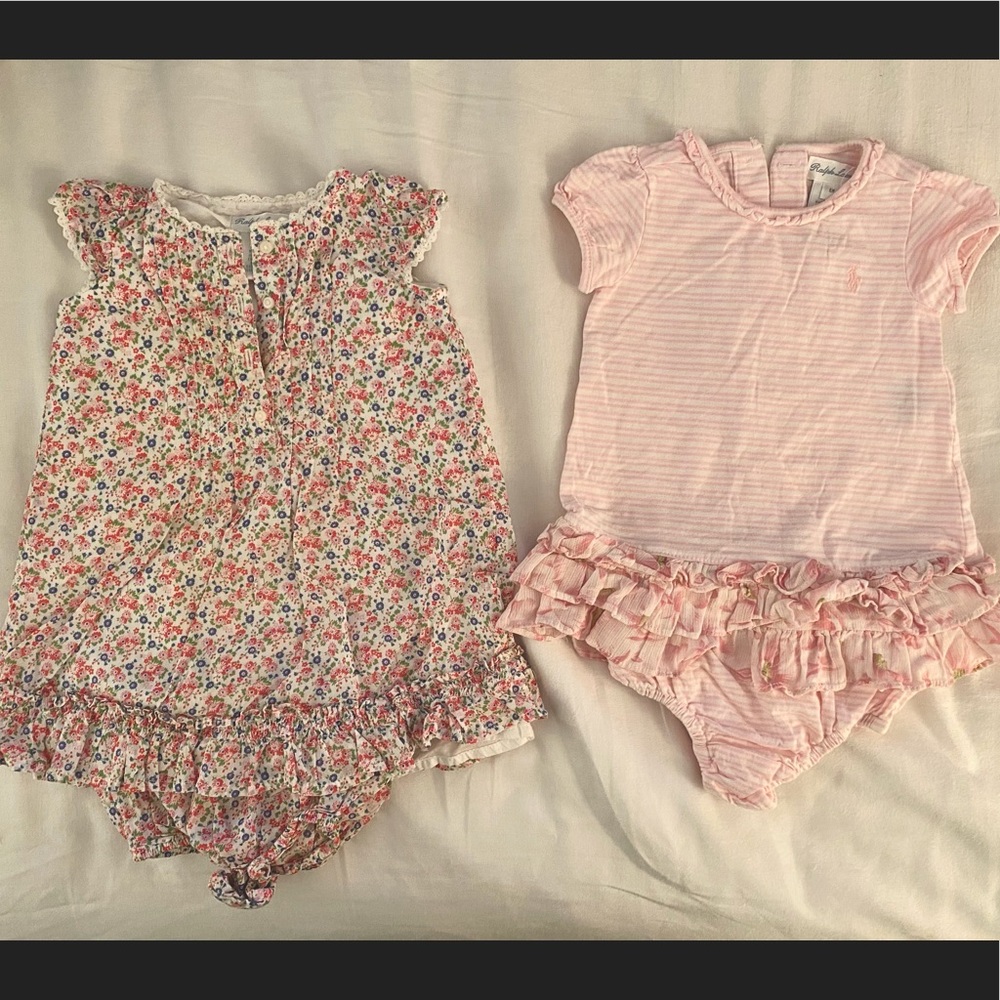 Two Ralph Lauren dresses w/ diaper covers- Like New